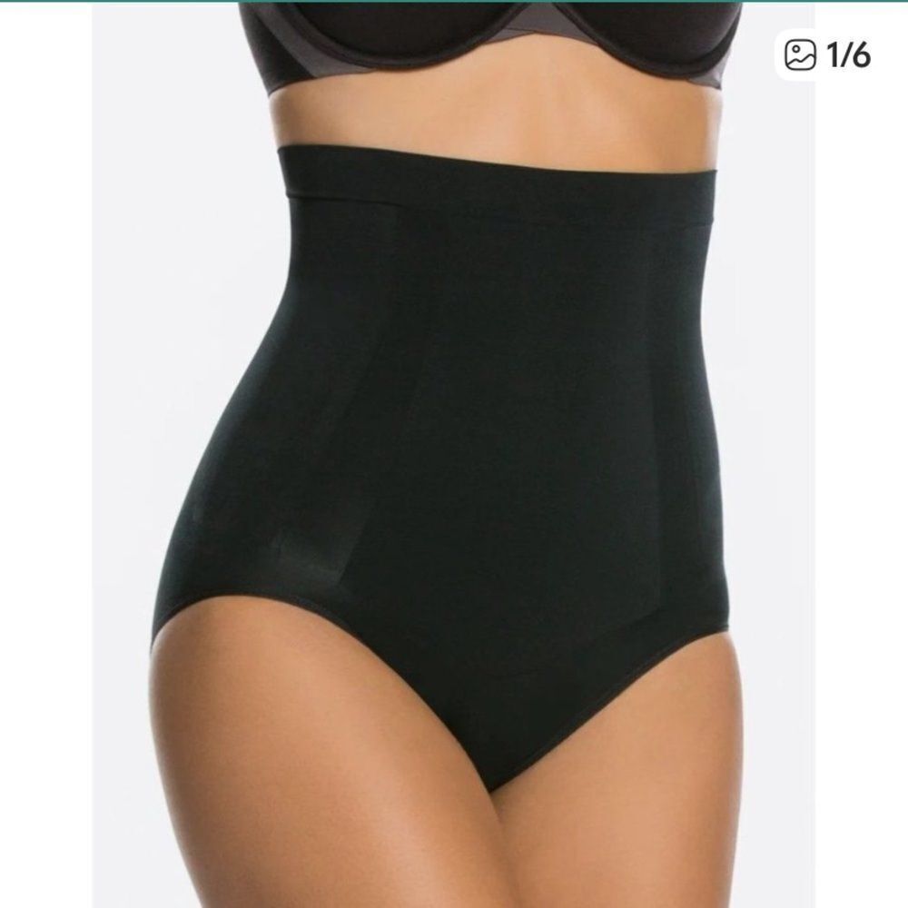 SPANX Brief Oncore Tummy Control High Waist Slimming Shapewear Black Size 1X
